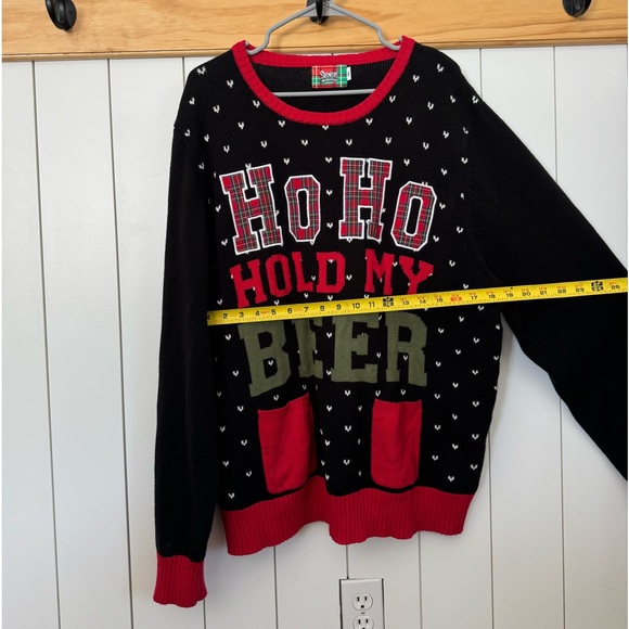 Spencer’s Ugly Sweater Christmas Party Hold My Beer Knit Plus - Picture 8 of 9